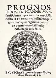 Prognostikation für 1544 von Jo. Mussemius, gedruckt von J. Mayler, 1544