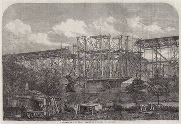 Fortschritt des Gebäudes der Großen Ausstellung (Stich)