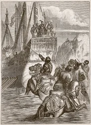 Empfang des Kaisers Sigismund, Illustration aus Cassells Illustrierter Geschichte Englands