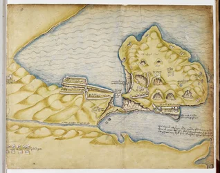 Richard Grenvilles Plan von Tintagel, ca. 1583