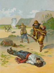 Robinson Crusoe befreit den Gefangenen