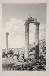 Ruinen des Tempels von Apollo Branchidae, veröffentlicht 1863, Lithographie
