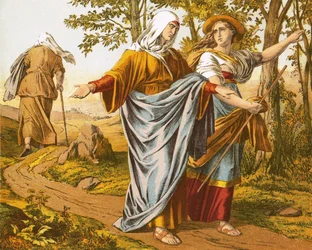 Ruth folgt Naomi nach Bethlehem