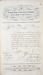Musterbrief aus einem Musterbuch für Briefe, um 1740