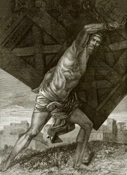 Samson trägt die Tore der Stadt Gaza weg