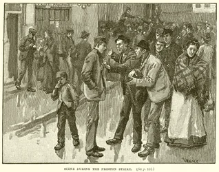 Szene während des Streiks in Preston