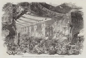 Szene aus der Tragödie "Sardanapalus" im Princess