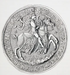 Siegel von Jean II, Herzog von Burgund, Graf von Nevers und Baron von Donzy, ca. 1880