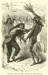 Schlangen- und Biber-Tanz der Indianer