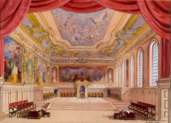 Bühnenbild für Der Kaufmann von Venedig von William Shakespeare, 1858