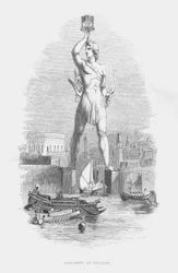 Sieben Weltwunder der Antike: Koloss von Rhodos (Stich)
