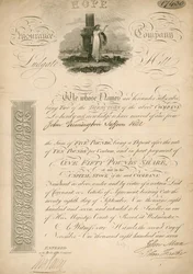 Aktie der Hope Insurance Company, Ludgate Hill, London