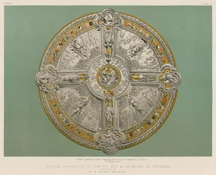 Schild, dem Prinzen und der Prinzessin von Preußen überreicht