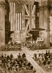 Singen der amerikanischen Nationalhymne in der St. Paul