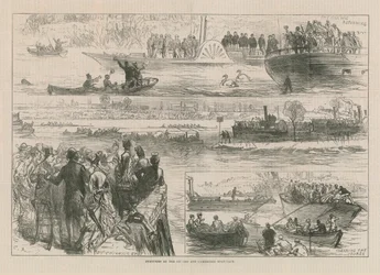 Skizzen beim Oxford und Cambridge Bootsrennen