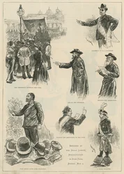 Skizzen bei der großen Arbeiterdemonstration im Hyde Park, Sonntag, 3. Mai 1891