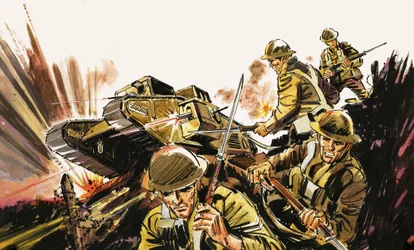 Soldaten und Panzer