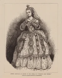 Sophie Arnould als Thisbe in der Oper "Pyramus und Thisbe" (Gravur)