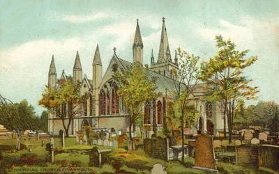 St. Nicholas Kirche, Great Yarmouth (Farblithographie)