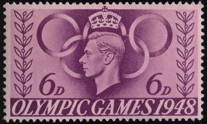 Briefmarke zur Erinnerung an die Olympischen Spiele 1948 in London