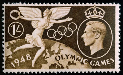 Briefmarke zur Erinnerung an die Olympischen Spiele 1948 in London