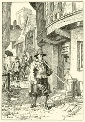 Straßenszene während der Großen Pest