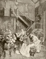 Ein Musikstück studieren (Lithographie)