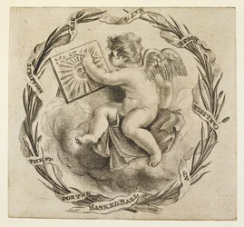 Abonnementkarte für den Maskenball im Carlisle House, 22. Mai. Ein geflügelter Cherub