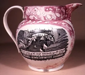 Sunderland Ware Krug, transferbedruckt, frühes 19. Jahrhundert