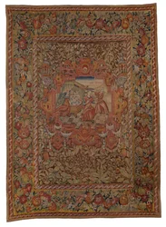 Wandteppich aus dem Chastleton House Set, Geburt von Pharez und Zarah, den Söhnen von Juda und Tamas, aus Genesis XXXVIII, hergestellt in Sheldon, England, um 1595