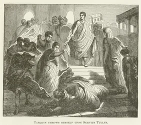 Tarquin wirft sich auf Servius Tullius