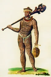 Tätowierter Mann von den Marquesas-Inseln, 1843