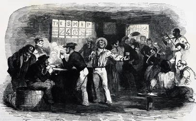 Taverne, die von Seeleuten besucht wird