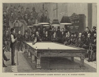 Das amerikanische Billardturnier, Joseph Bennett und S W Stanley beim Spielen