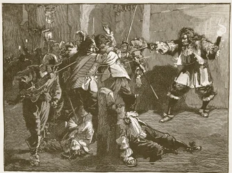 Der Angriff auf John Coventry, Illustration aus Cassells Illustrierter Geschichte Englands