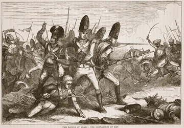 Die Schlacht von Arass: die Grenadiere in der Defensive, Illustration aus Cassells Illustrierter Geschichte Indiens von James Grant, veröffentlicht 1879