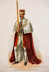 Der Träger des Schwertes bei der Krönung von König Eduard VII.