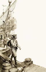 Der Schwarze Tod, von einem französischen Seemann in einen britischen Hafen gebracht