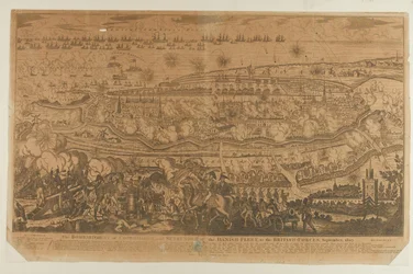 Die Bombardierung von Kopenhagen und die Kapitulation der dänischen Flotte, September 1807, veröffentlicht von John Fairburn im Jahr 1807