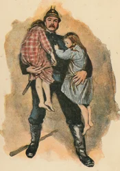 Der tapfere Feuerwehrmann (Farblithografie)