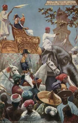 Die britische Armee betritt Singapur nach dessen Abtretung im Jahr 1824