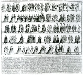 Die Zeremonie der Hochzeit der Prinzessin Royal mit dem Prinzen von Oranien, 1734