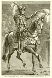 Die Herausforderung des Champions bei der Krönung von George IV