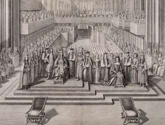 Die Krönung von König James II (1633-1701) und seiner zweiten Frau Maria von Modena (1658-1718), 1685