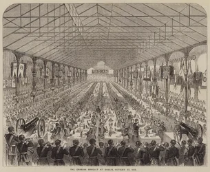 Das Krim-Bankett in Dublin, 22. Oktober 1856 (Gravur)