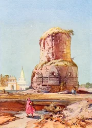 Der Dhamek Stupa, Sarnath, Uttar Pradesh, aus Die Wunder der Welt, ca. 1920 (Druck)
