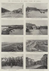 Die Unruhen auf Kreta, Ansichten in Candia (Gravur)