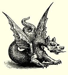Der Drache der Fabel (Gravur)
