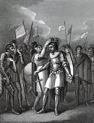 Der Earl of Richmond wird nach der Schlacht von Bosworth zum König gewählt, aus 