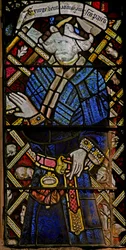 Ostfenster (Ew) mit Darstellung eines Propheten (komposite Figur) - mit farbigem Glas